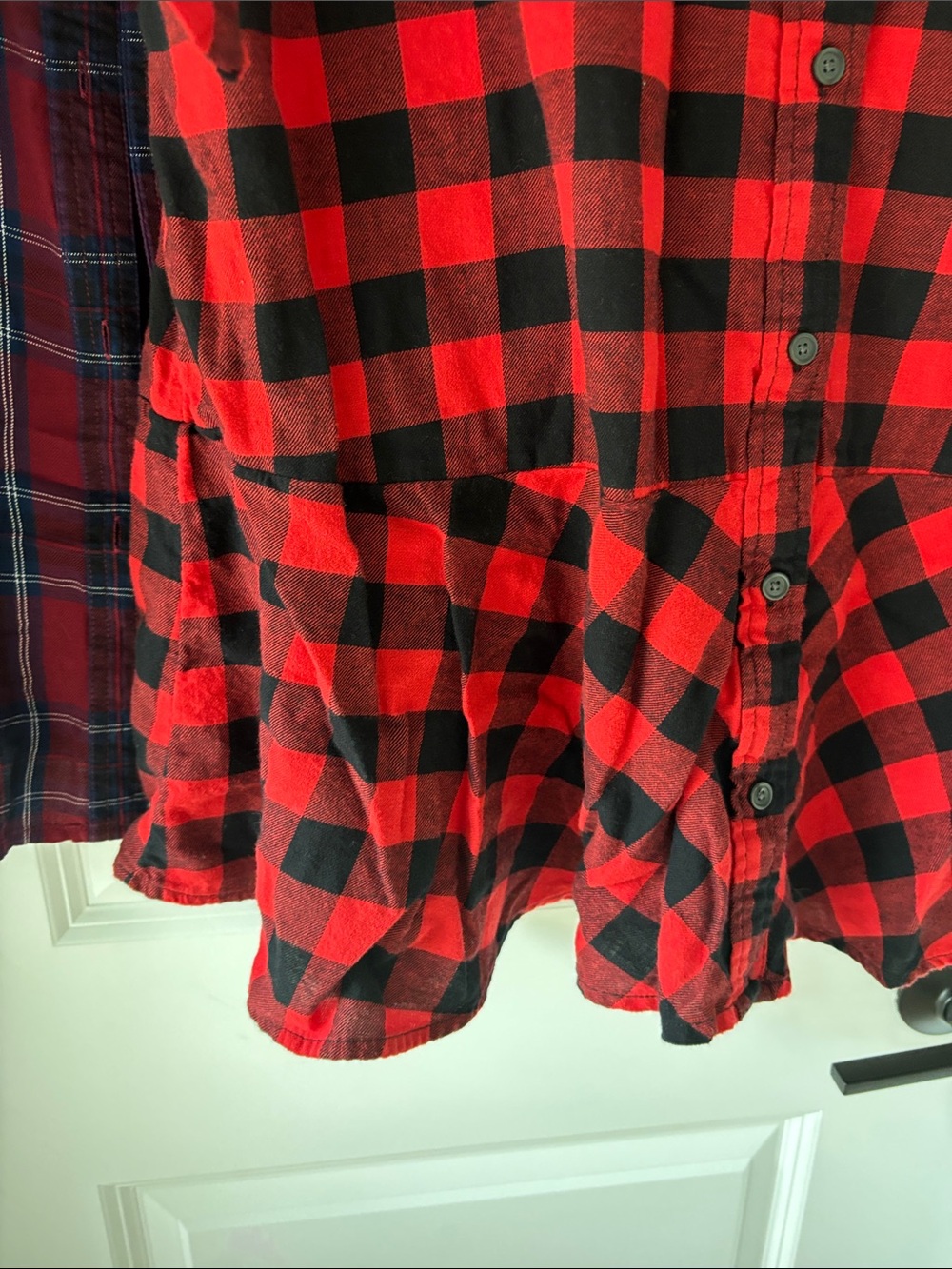 GAP & Old navy Red Plaid Button-Front dress size xl - Picture 5 of 7